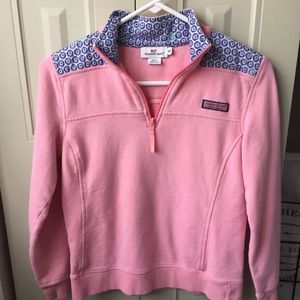 Salmon/Navy Blue Patterned VV Shep Shirt